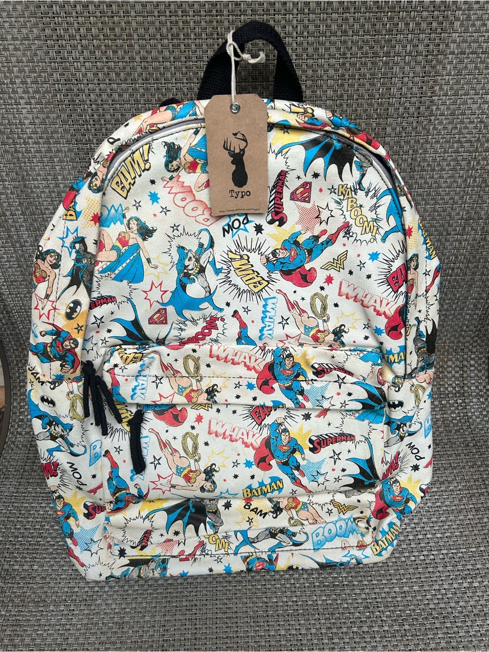 Comic SUPER Heroes Backpack BATMAN SUPERMAN WONDER WOMAN /NWT -ADULT or Kids